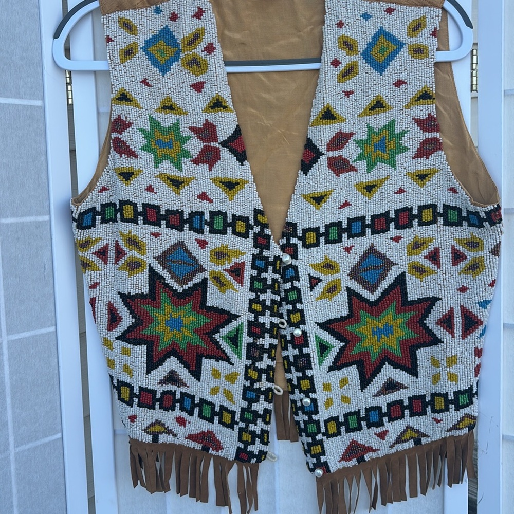 Vintage Other Destination Aztec Hand beaded Vest - Picture 7 of 10